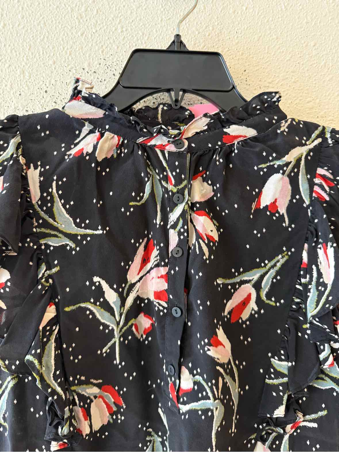 Rebecca Taylor Black Multi Size 8 Shirt