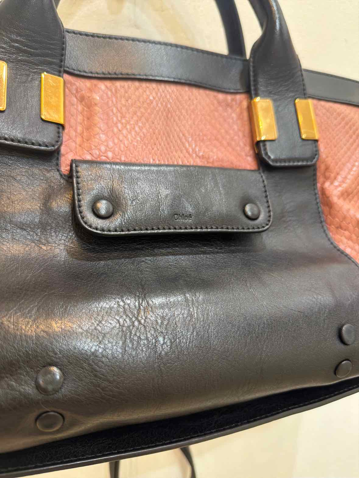 Chloe Alice Black and Rust Handbag
