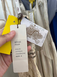 Sue Wong Champagne Size 6 Dress