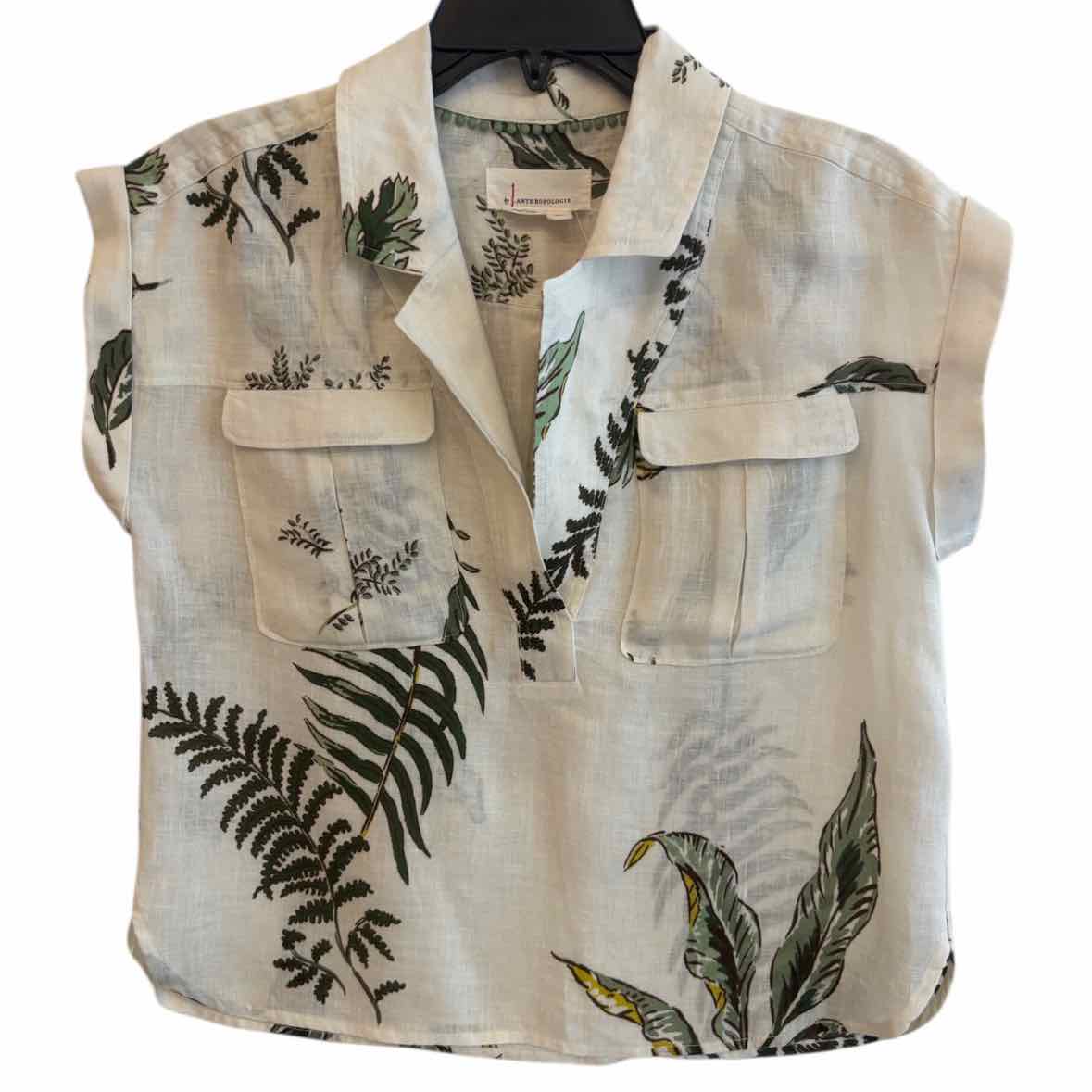by Anthropologie Cream Multi Size XS Shirt