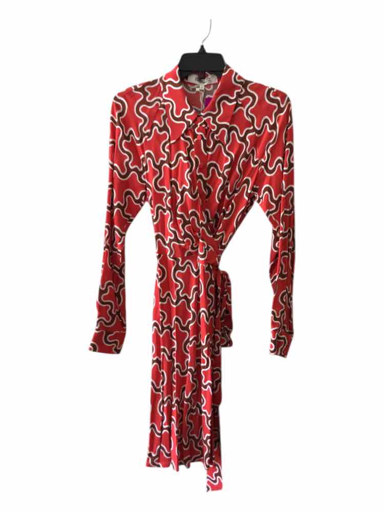 diane von furstenberg Red and Brown Size S Dress