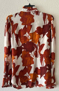 Sara Roka Ivory and Brown Size No Label Shirt