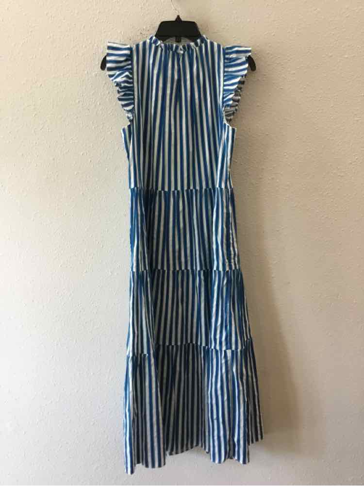 J Crew White and Blue Size M Dress