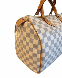 Louis Vuitton Damier Azur Canvas Speedy 30 Navy and Cream Handbag