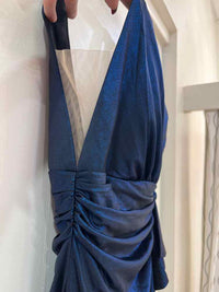 La Femme Metallic Blue Size 2 Dress