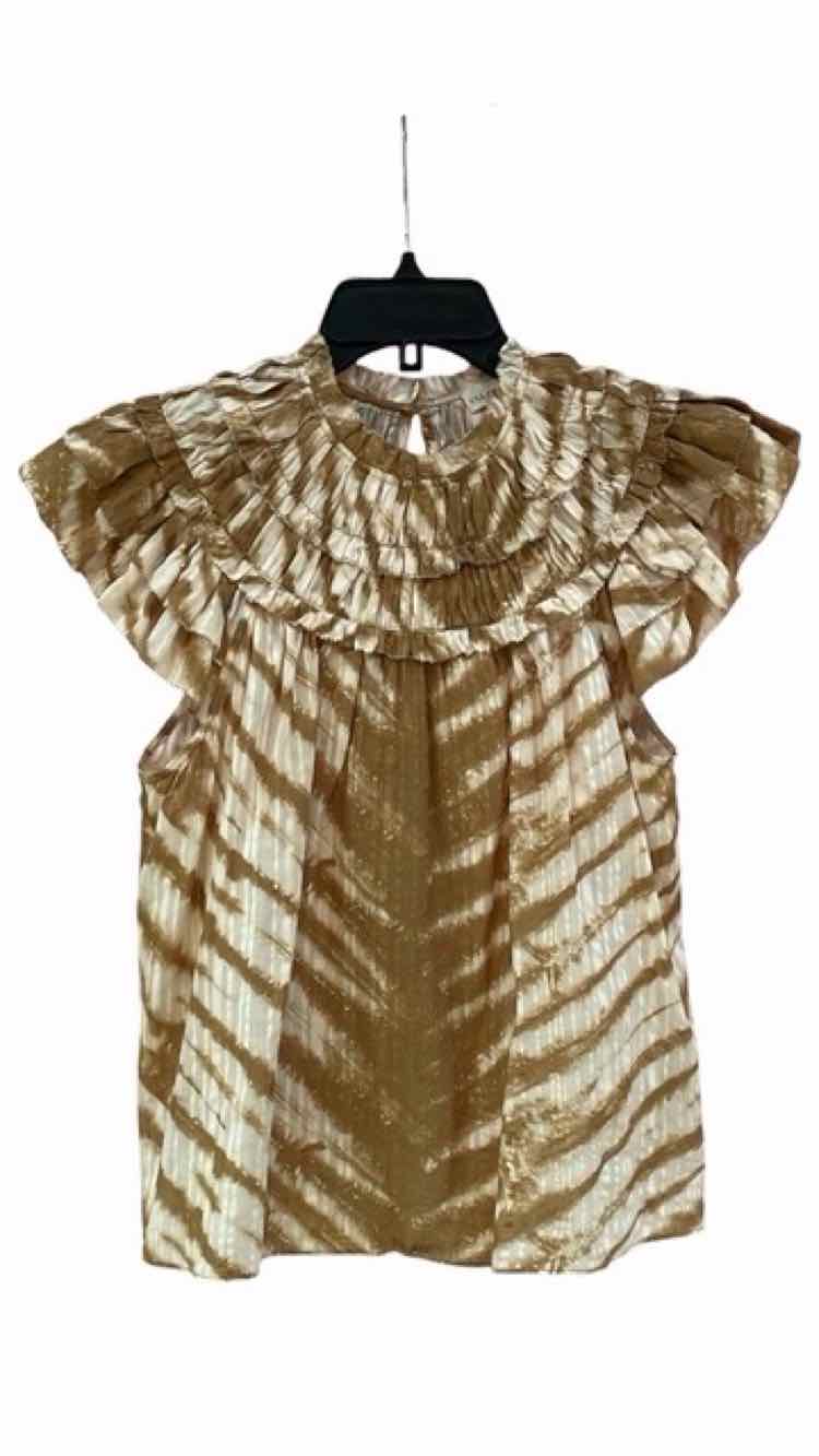 ULLA JOHNSON Burnt Yellow Multi Size 2 Shirt