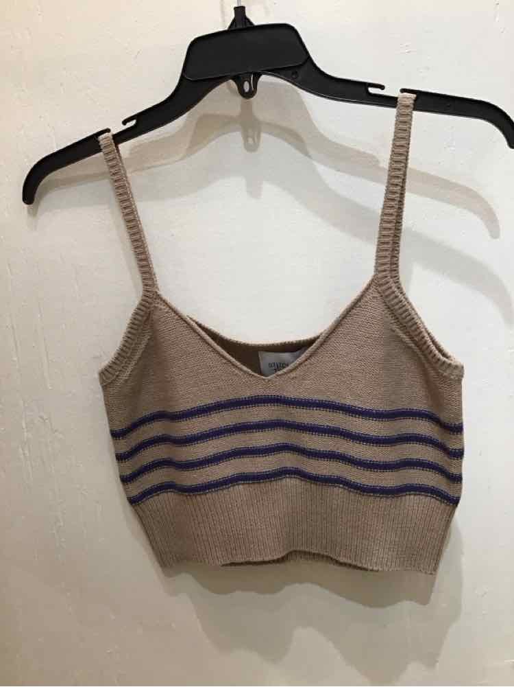 Sitches + Stripes Beige and Navy Size S Shirt