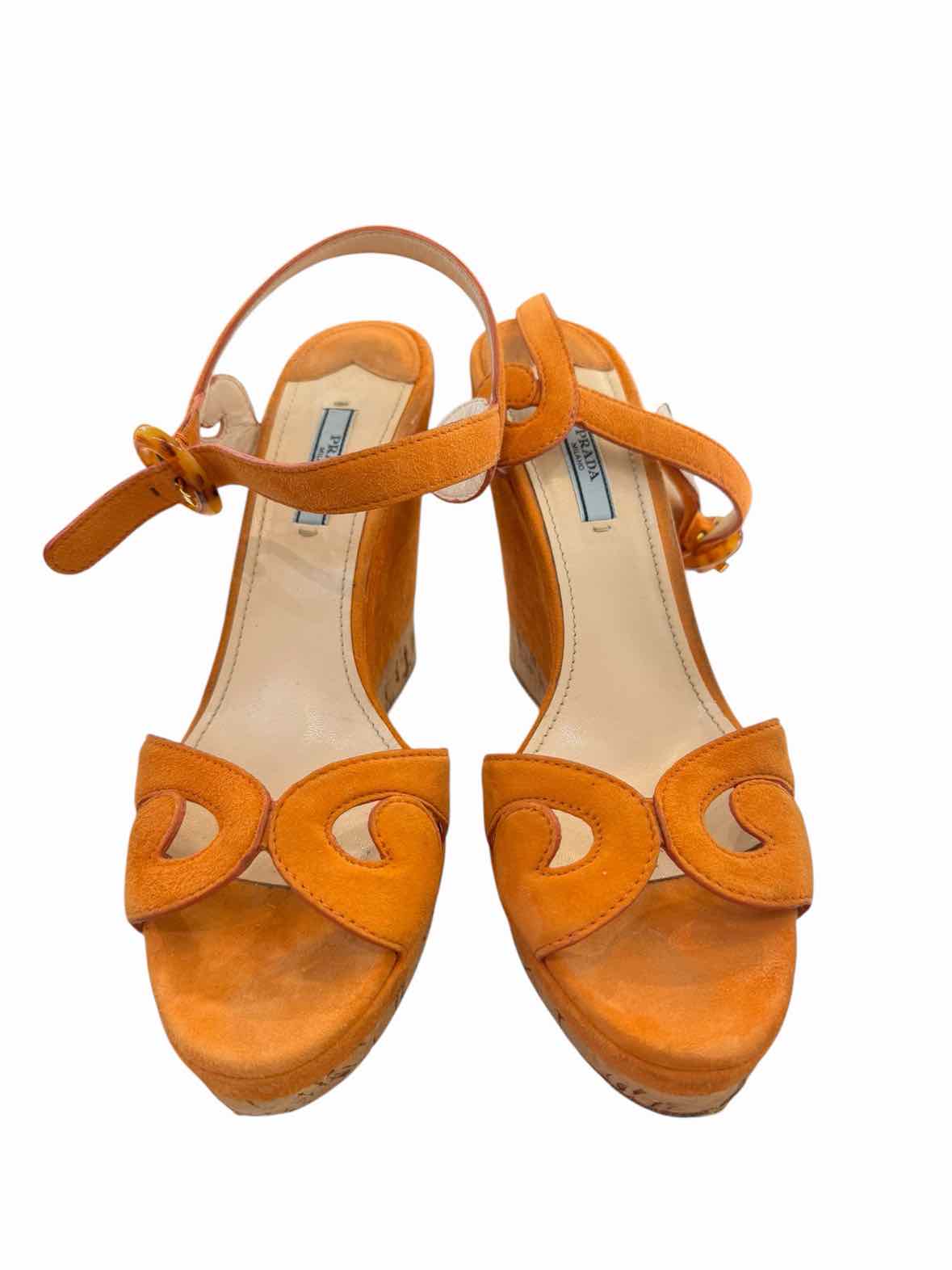 PRADA オレンジ スクエアトゥ シューズ Prada Orange Size 40 Shoes