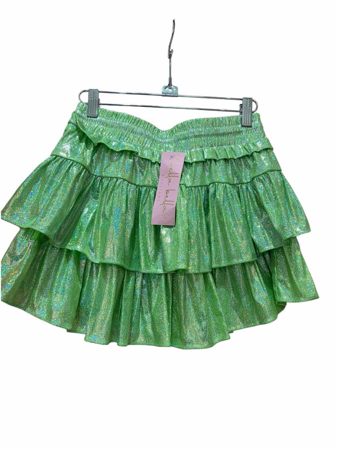 day + moon Lime Green Metallic Size S Skort