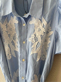 La Lavon Blue and White Size L Dress