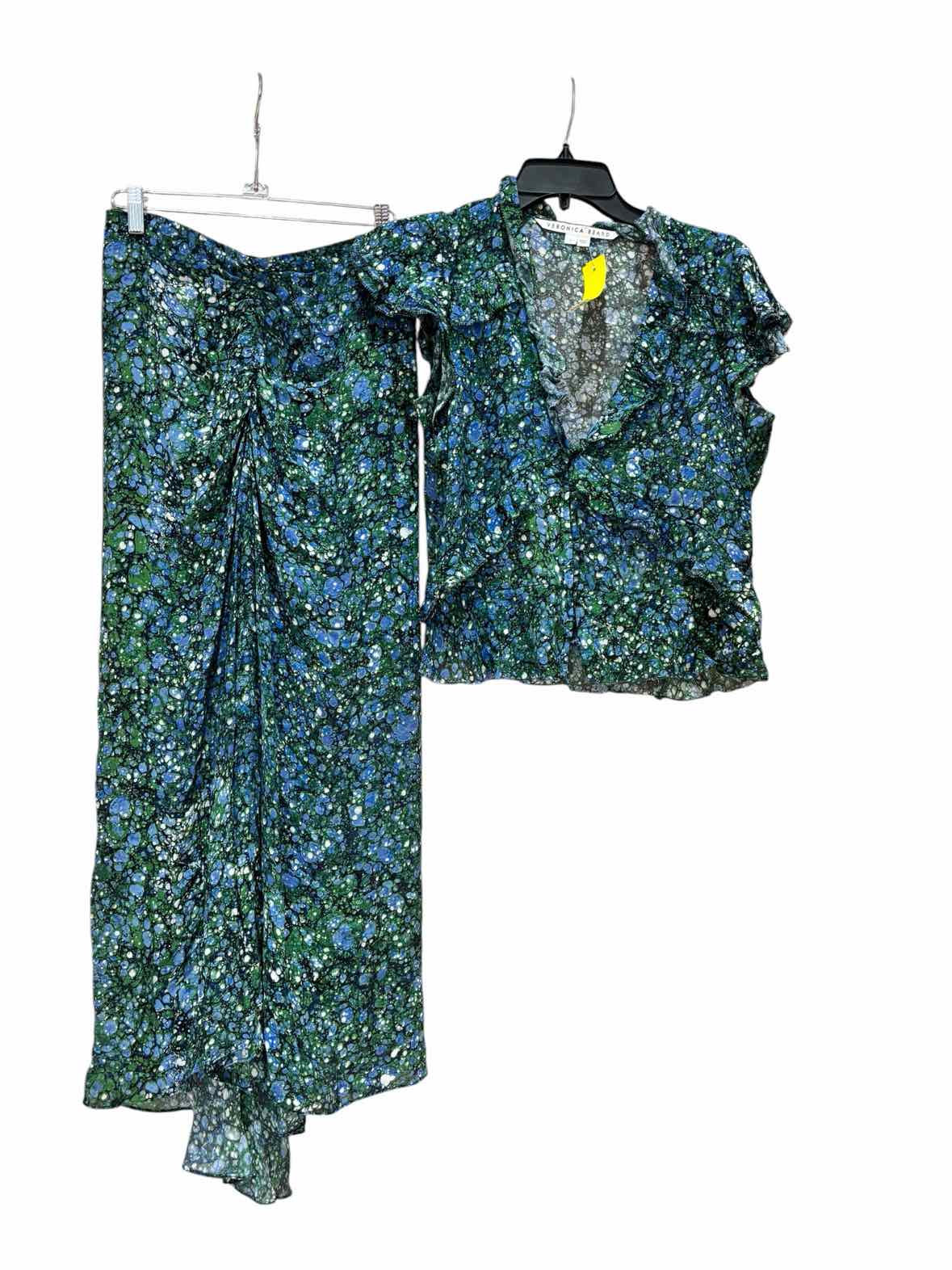Veronica Beard Blue and Green Size 2 Blouse