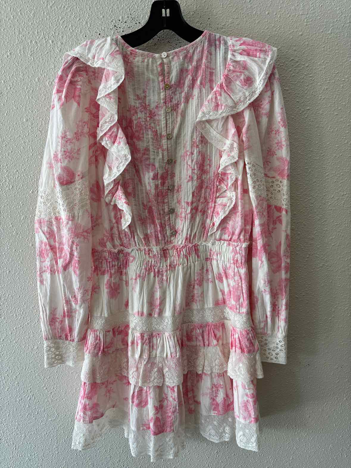 Love Shack Fancy Pink and White Size S Dress