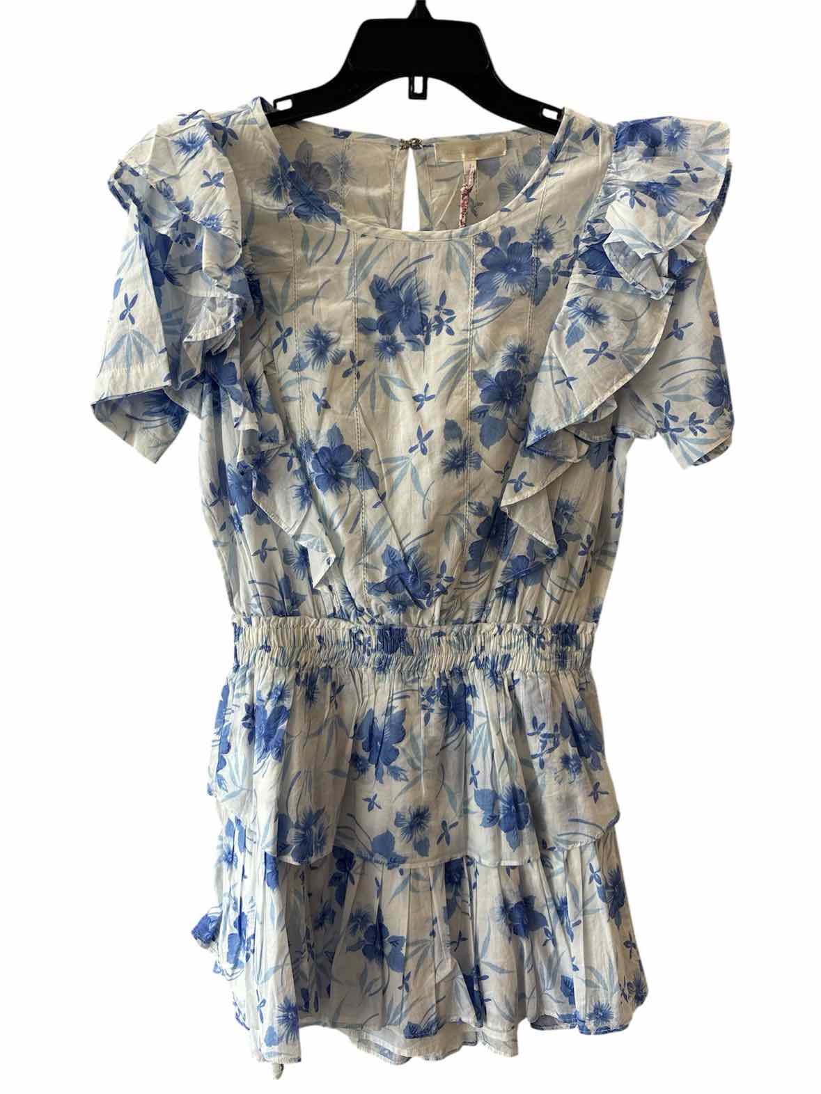 Love Shack Fancy Blue and White Size S Dress