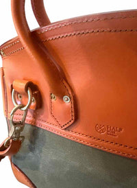 ATORIE Green and Orange Handbag