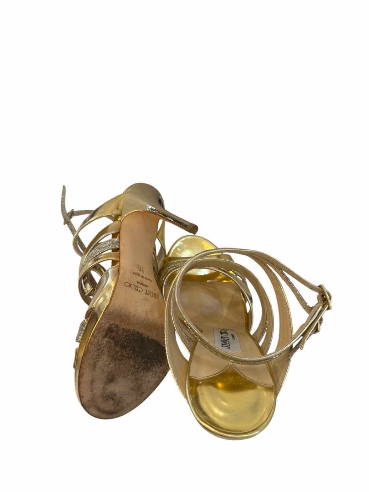 Jimmy Choo Gold and beige Size 38 Shoes