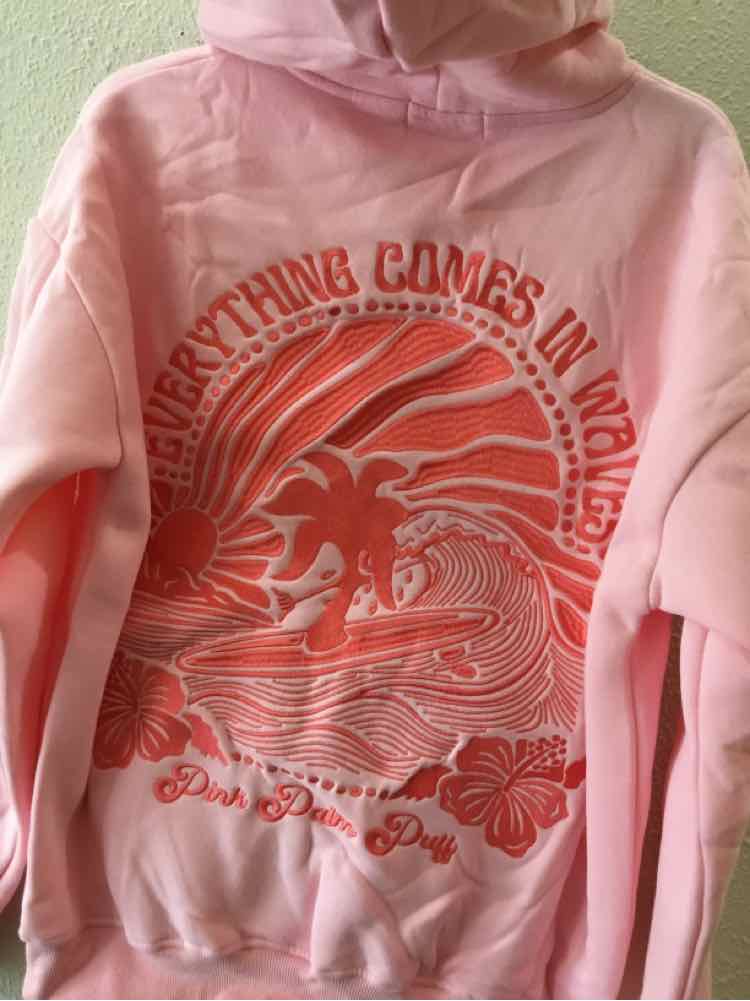 Pink Palm Puff Pink Size M Sweatshirt