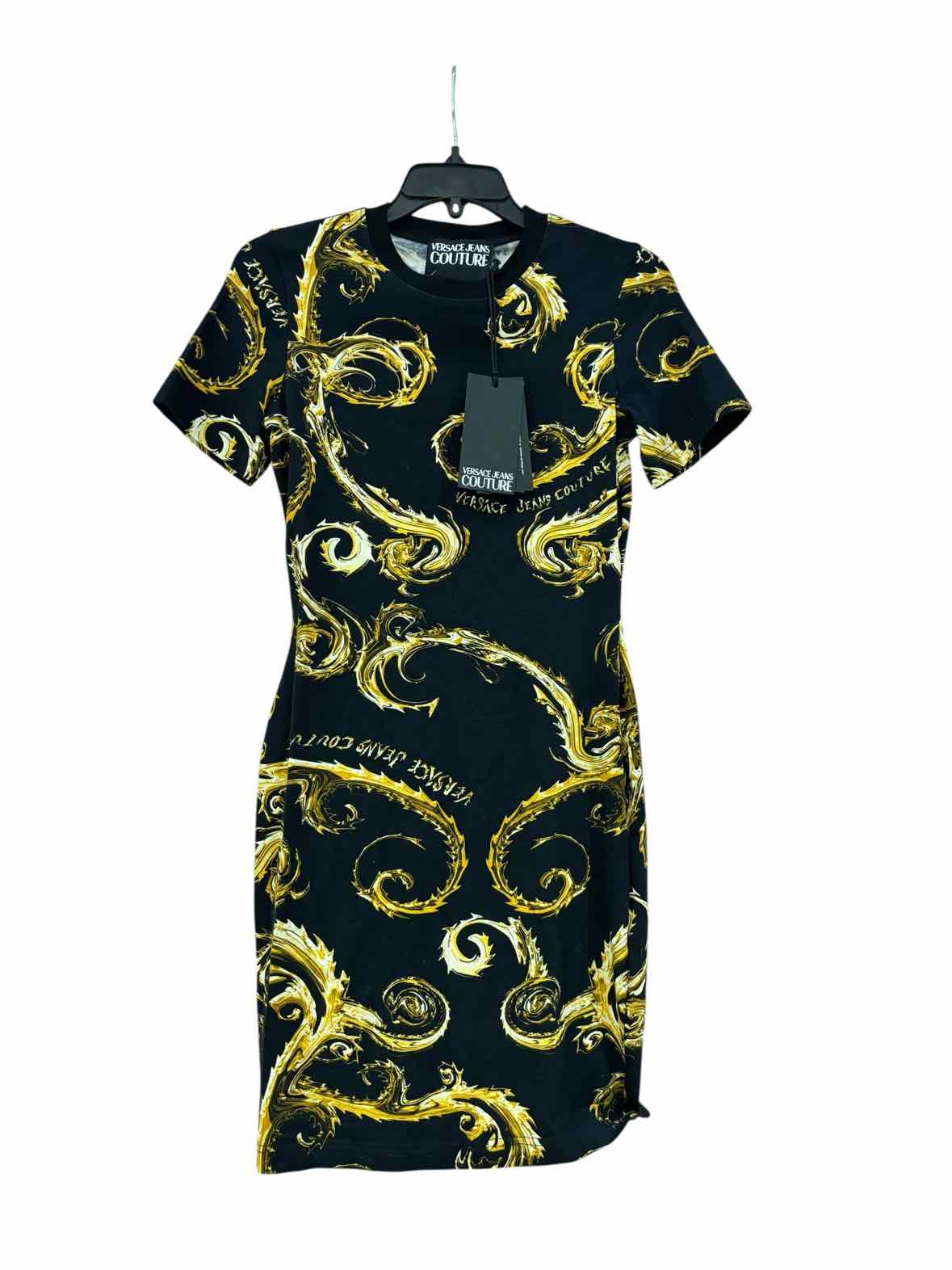 Versace Jeans Couture Gold and Black Size S Dress