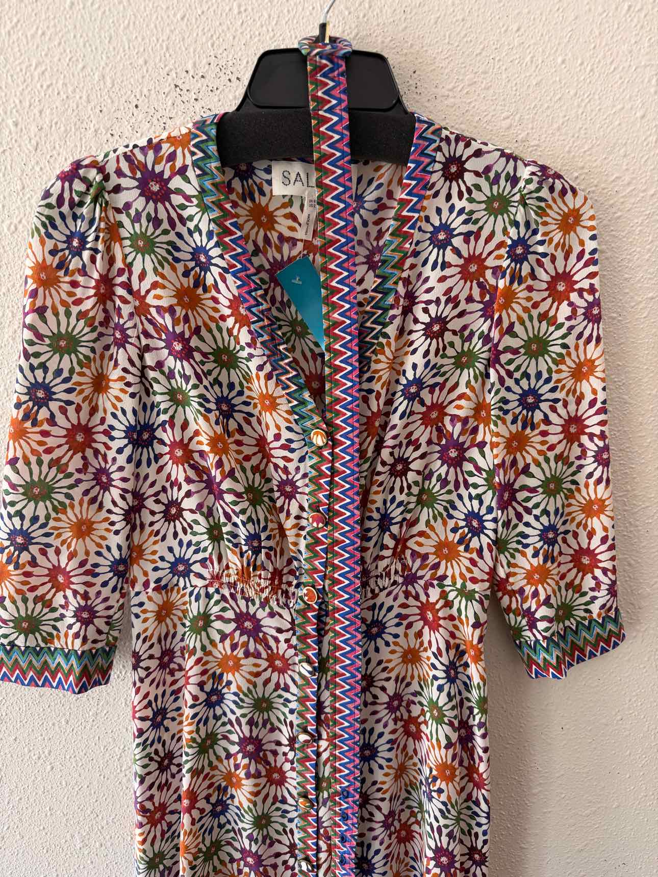 Saloni White Multi Size 2 Dress