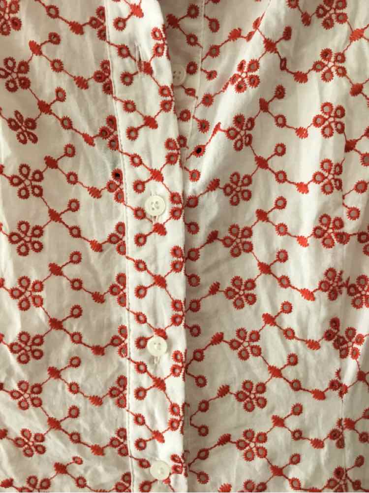 J Crew White and Red Size 6 Dress