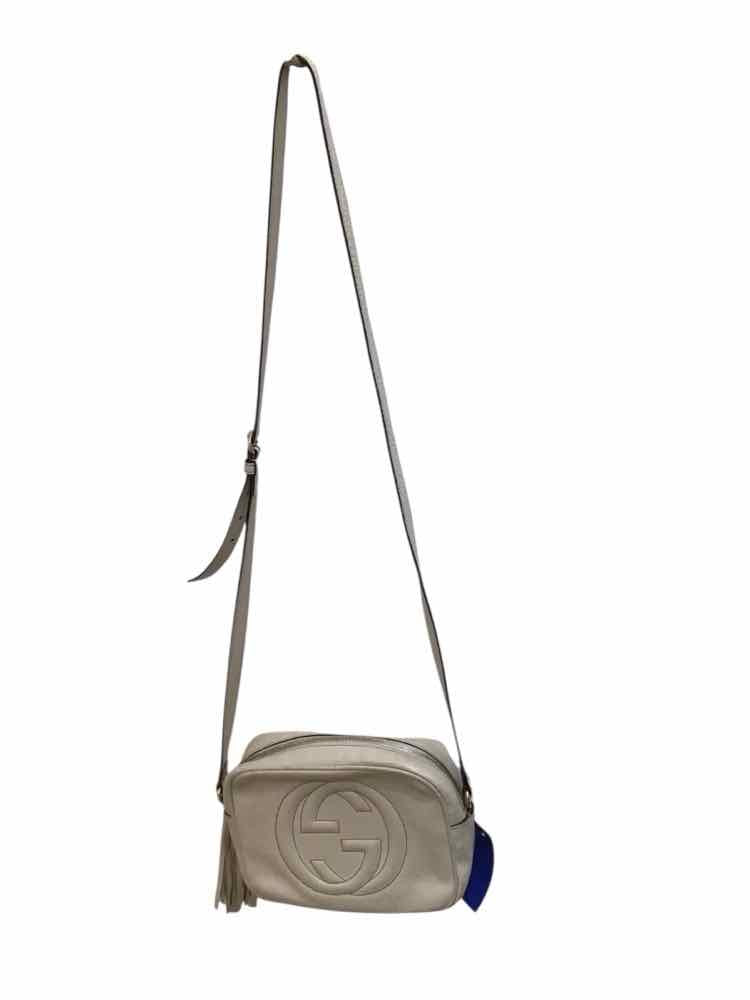 Gucci Pebbled Calfskin Small Soho Disco Ivory Handbag