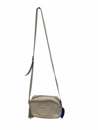 Gucci Pebbled Calfskin Small Soho Disco Ivory Handbag