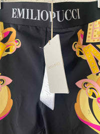 Emilio Pucci Black Multi Size 38 Leggings