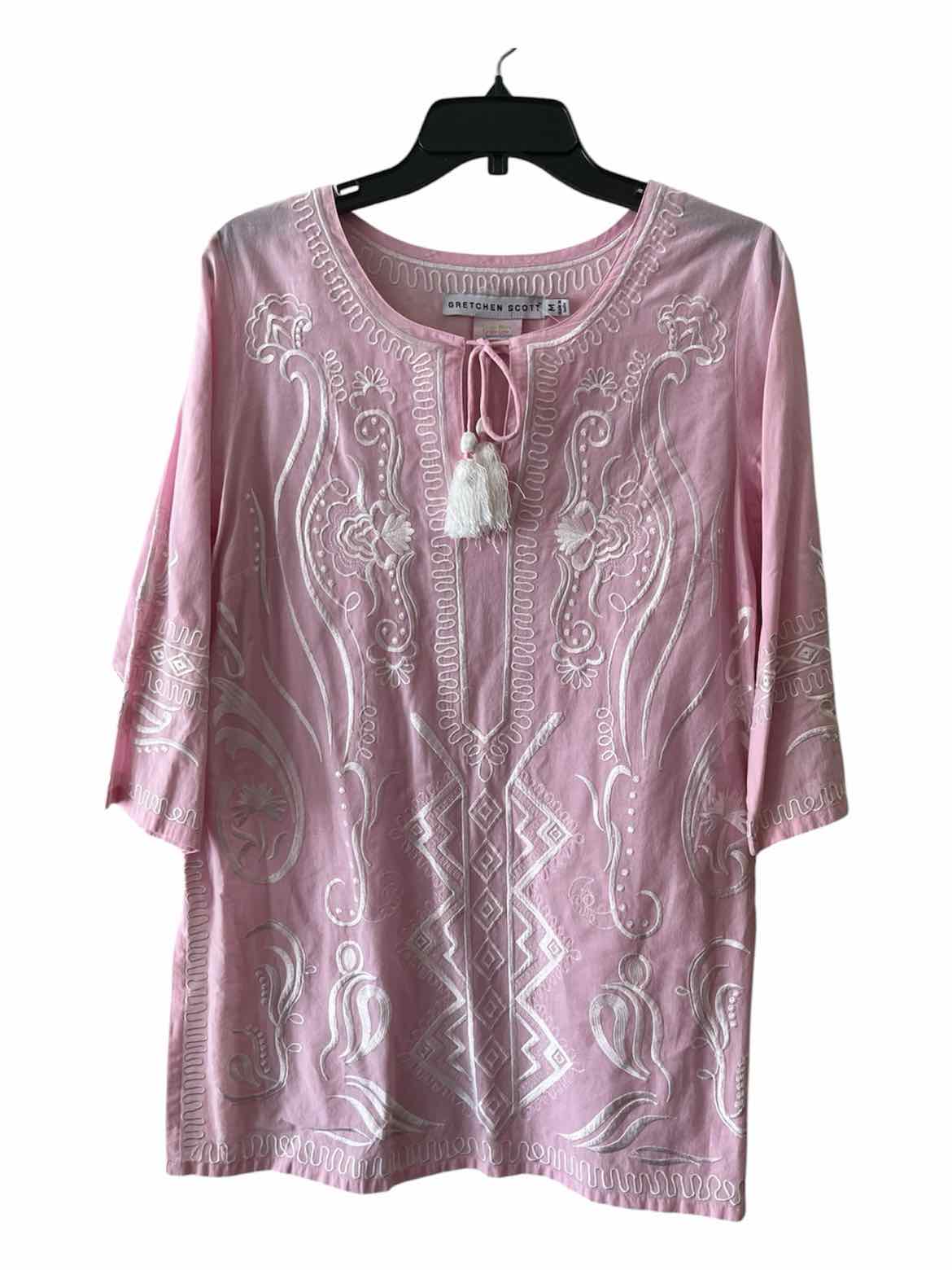 Gretchen Scott Light Pink and White Size M Tunic