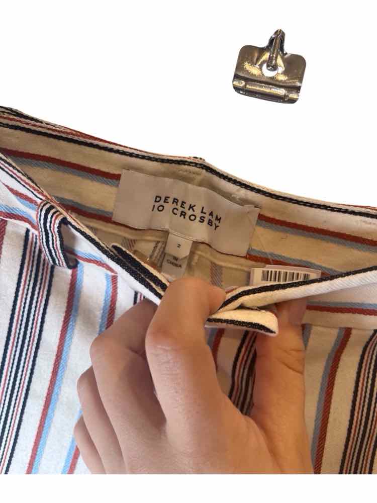 Derek Lam 10 Crosby White Blue & Red Size 2 Pants
