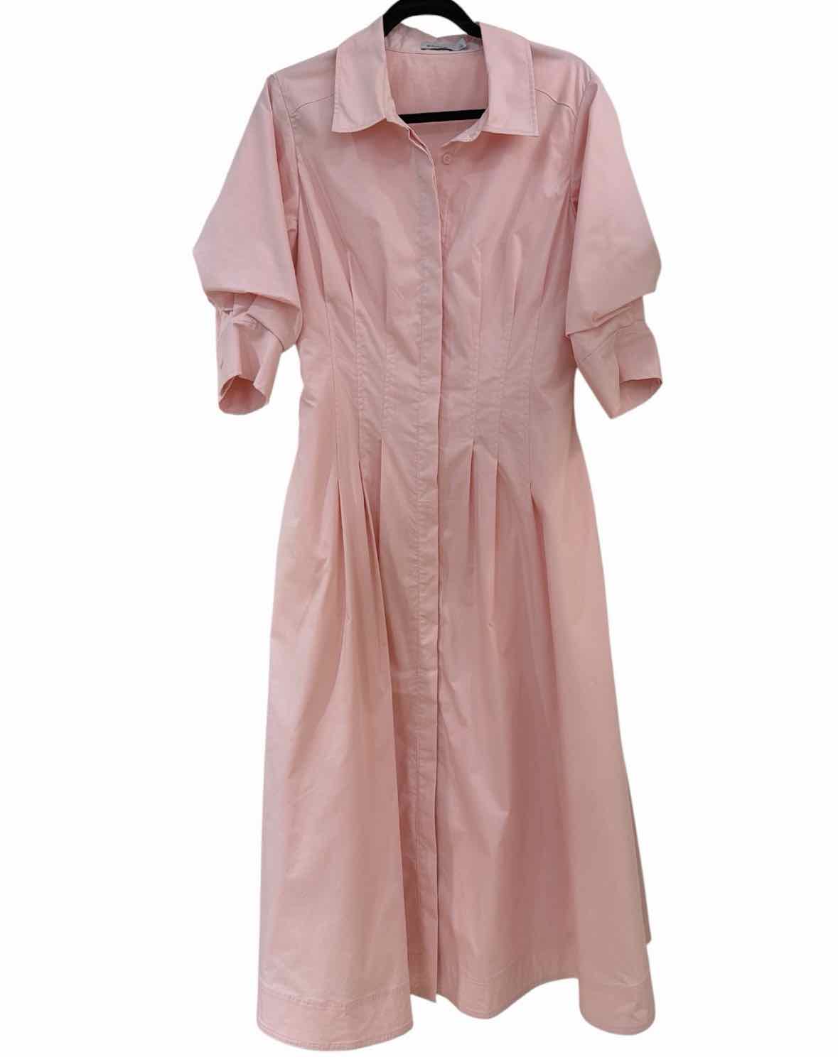 simkhai pink dress Blush Kenlie Midi length silhouette that highlights the brands focus on innovative designing Simkhai - Candy Pink Embellished