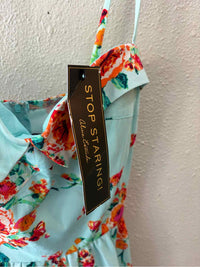 Stop Staring Turquoise Multi Size S Dress