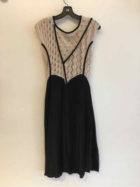 Knitted and Knotted Natural and Black Size S Dress