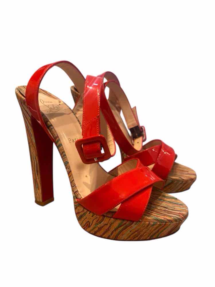 Christian Louboutin Red Orange Size 38.5 Shoes