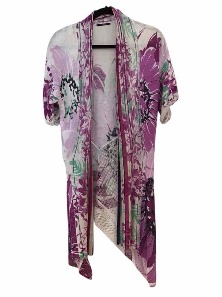 Elie Tahari Purple and White Size Fits a L Shirt