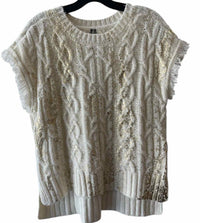 Anthropologie Cream and Gold Size XS Shirt