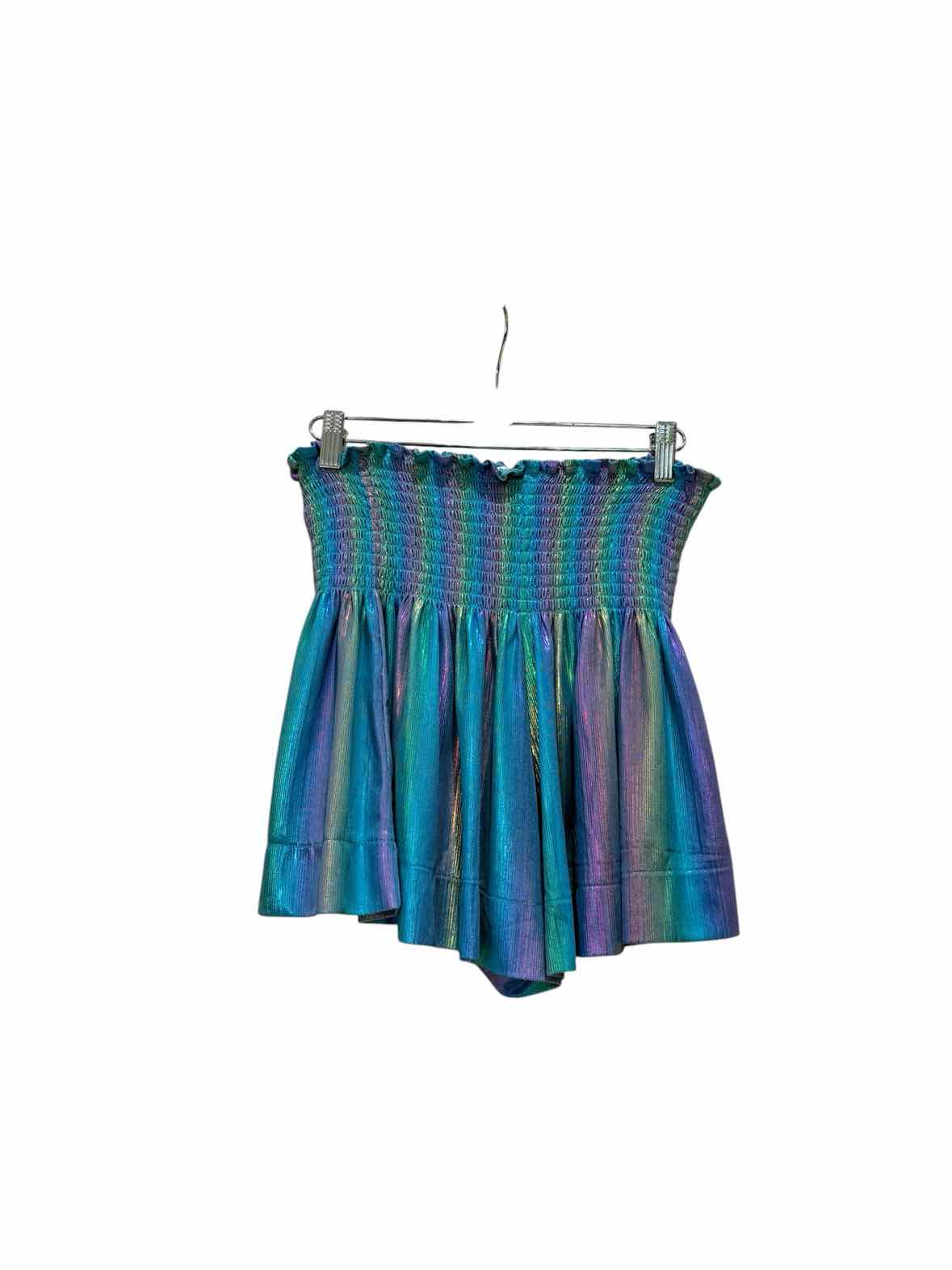 Queen of Sparkles Blue Rainbow Size S Shorts