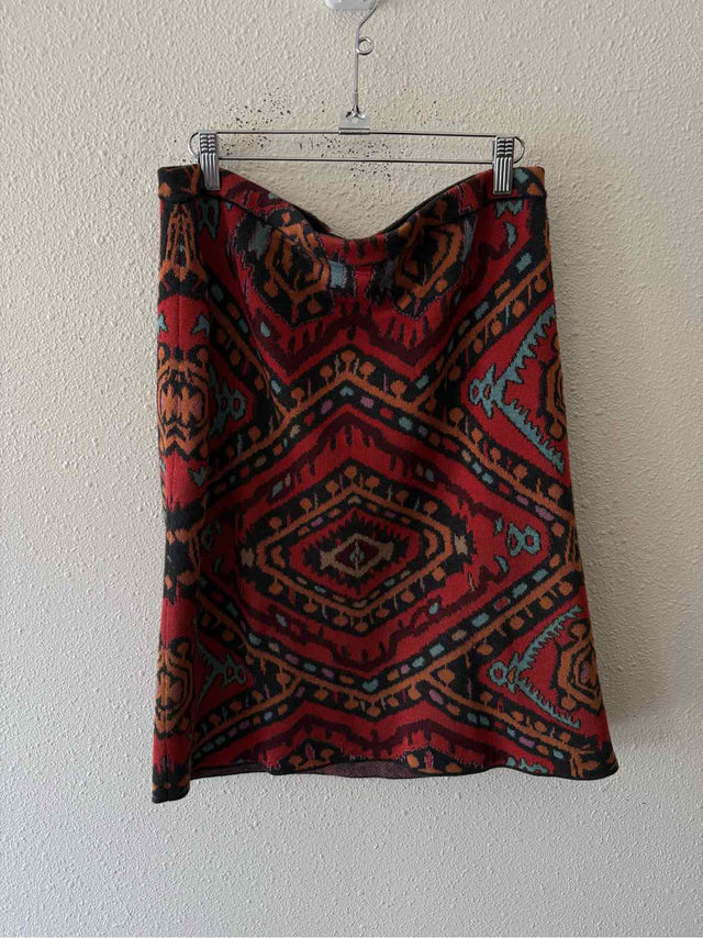 Peruvian Connection Black Multi Size L Skirt
