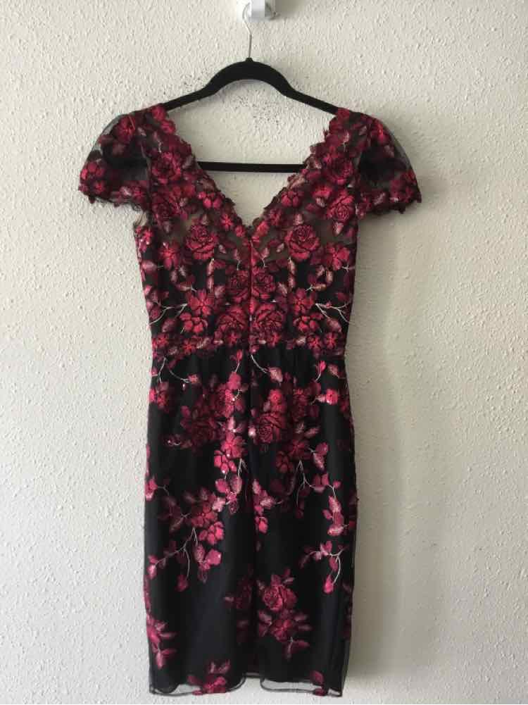 Marchesa Notte black and red Size 0 Dress