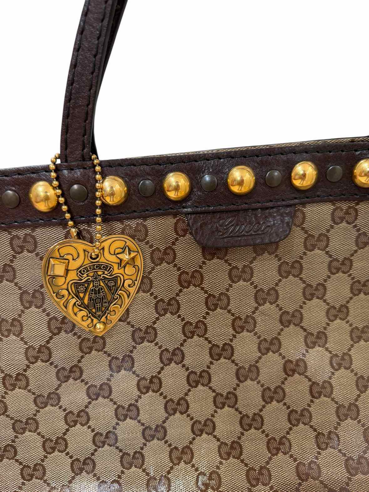 Gucci GG Crystal Babouska Brown Handbag