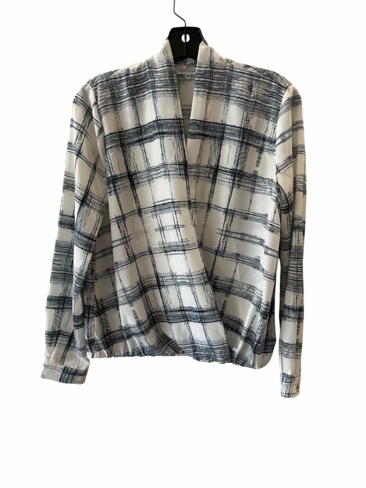 Barney's New York White and Blue Size 4 Shirt