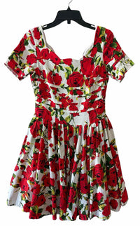 Unique Vintage White Multi Size M Dress