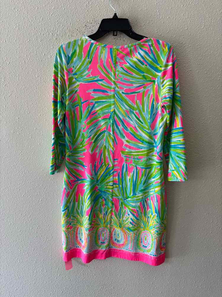 lilly pulitzer pink and green dress Lilly Pulitzer Multi Size M Dress – Swap Boutique