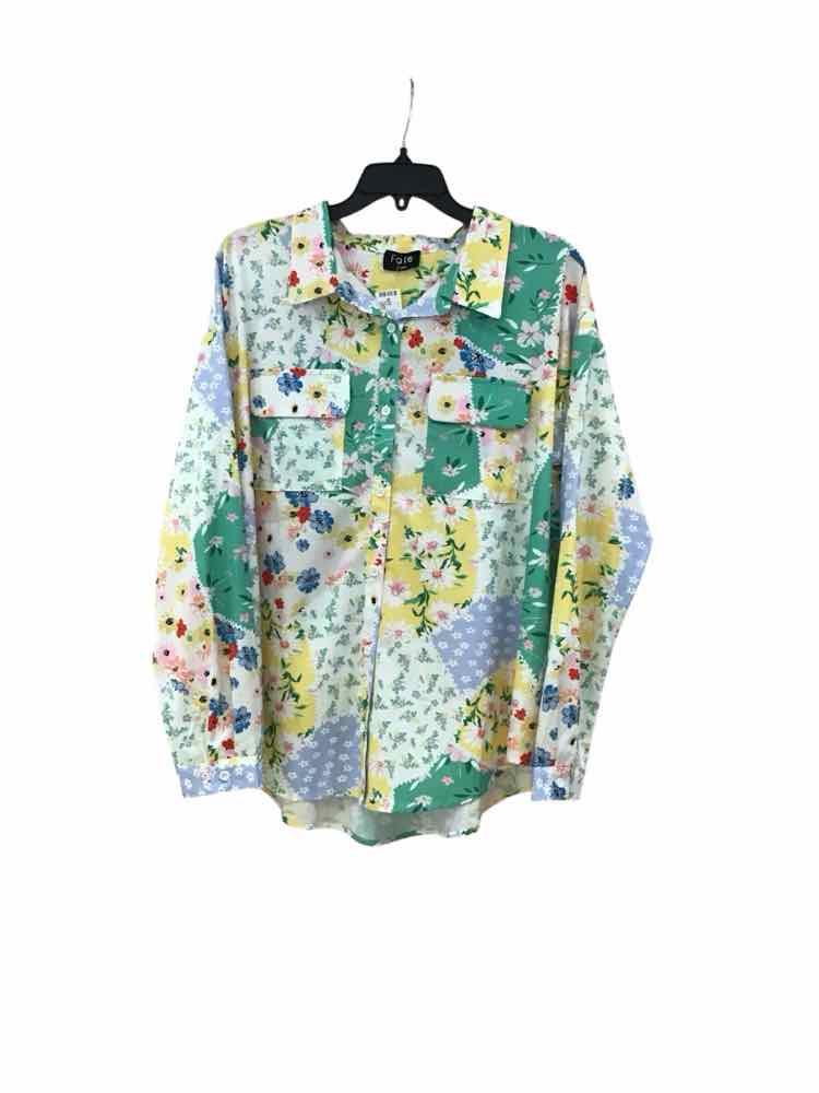 Fate Yellow/Green Multi Size L Blouse