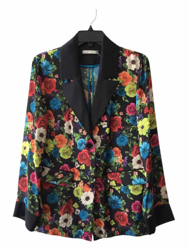 alice + olivia Black Multi Size S Blazer