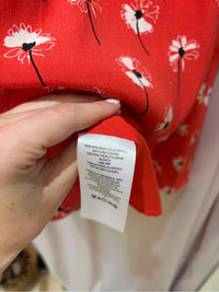 maeve Light Red Mutli Size 8 Skirt