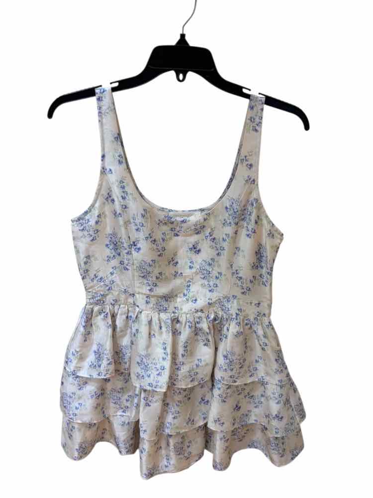 LoveShackFancy White and Light Blue Size 6 Dress