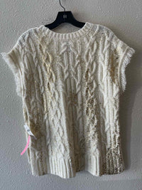 Anthropologie Cream and Gold Size XS Shirt