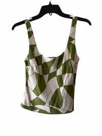 The Workshop Green and Cream Size S Tank Top