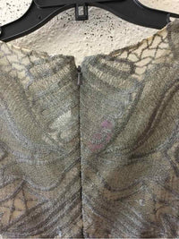David Meister Cream and Silver Size 4 Dress
