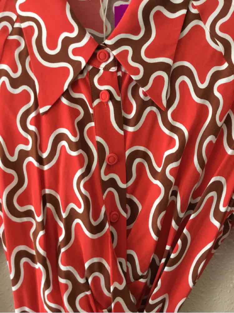 diane von furstenberg Red and Brown Size S Dress
