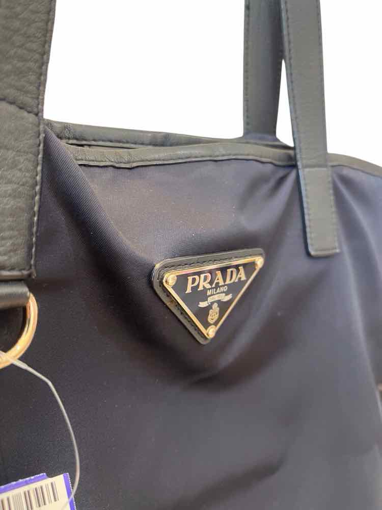 Prada Classic Nylon Tote Bag Navy Blue Handbag